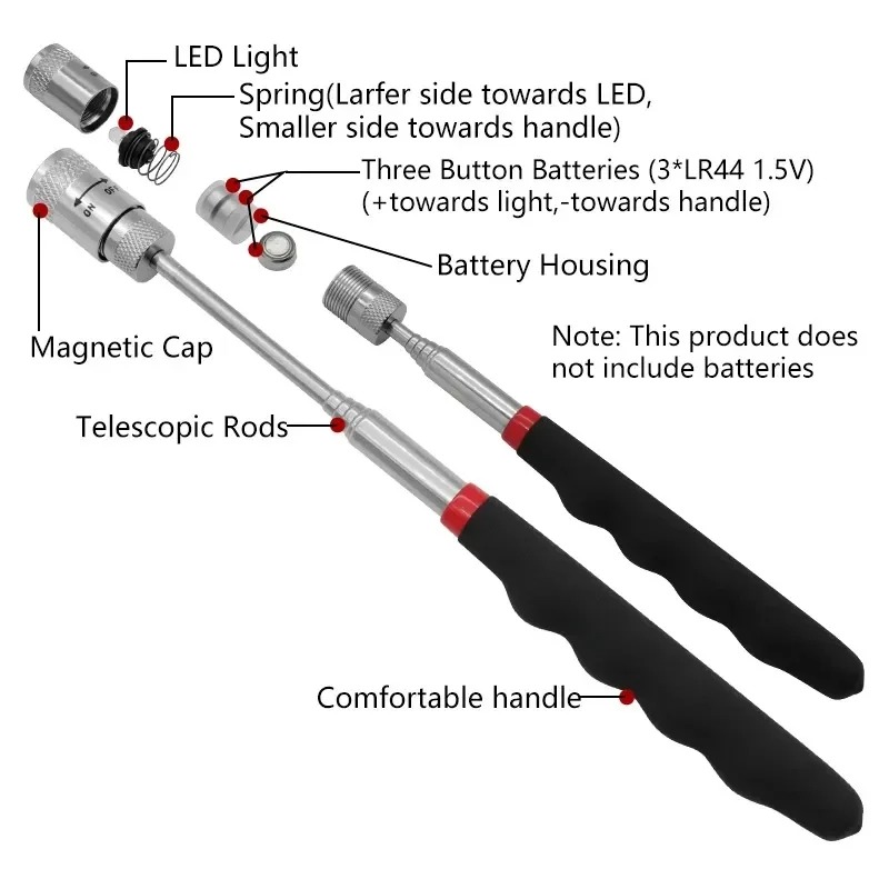 Fishing Rod Telescopic - Pena Magnetik Teleskopik dengan Lampu LED,